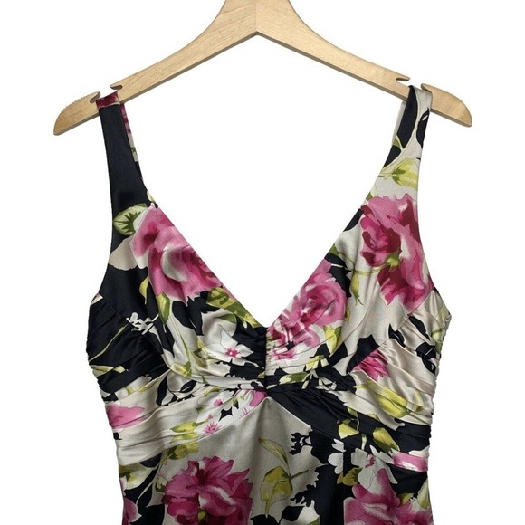 David Meister Silk Charmeuse Satin Dress Womens Sz 6 Ruched Bodice Stretch $605 - Picture 8 of 16